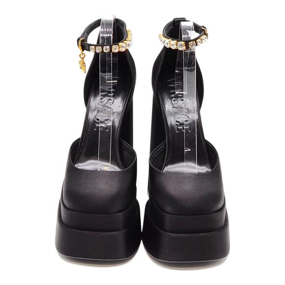 Versace Medusa Aevitas Double Platform Satin Pumps in Black EU 40 US 10 $1445 - Picture 4 of 8